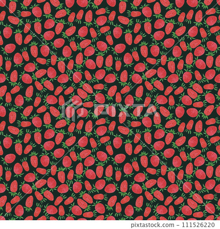 Hand drawn watercolor strawberry seamless pattern isolated on dark background. Can be used for textile, fabric, wrapping and other printed products. Hand drawn watercolor strawberry seamless pattern isolated on dark background. Can be used for textile, fabric, wrapping and other printed products. 111526220