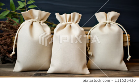 Light Fabric Bags Made of Natural Fabric Light Fabric Bags Made of Natural Fabric 111526430