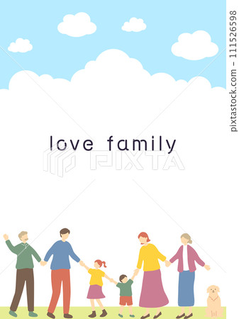 3 generation family blue sky background 111526598