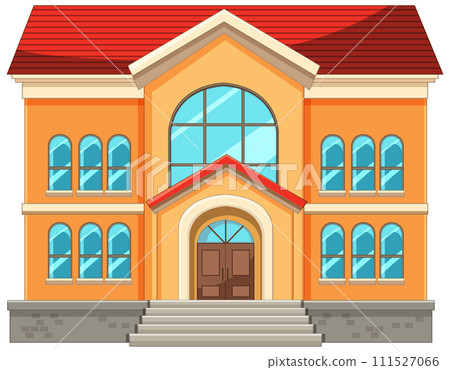 Colorful Cartoon Vector School Building Colorful Cartoon Vector School Building 111527066