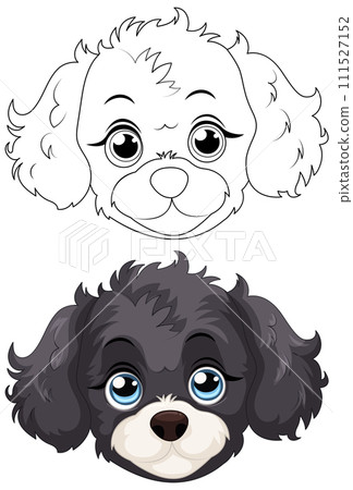 Cute Cartoon Dog Faces Illustration Cute Cartoon Dog Faces Illustration 111527152