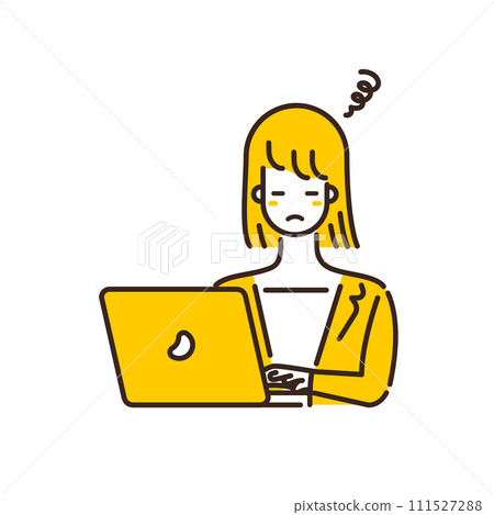 Illustration of a business person using a computer Illustration of a business person using a computer 111527288