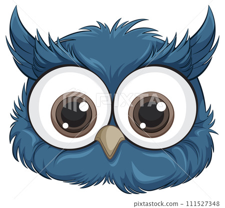 Cute Blue Owl with Big Eyes 111527348