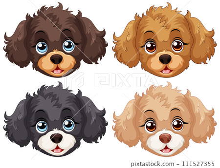 Adorable Cartoon Puppy Faces Collection Adorable Cartoon Puppy Faces Collection 111527355