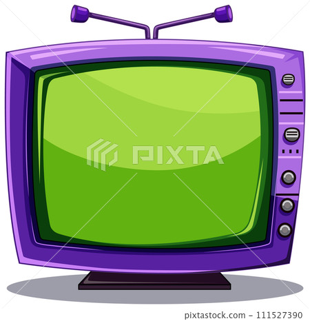 Retro Purple Television Vector Illustration 111527390