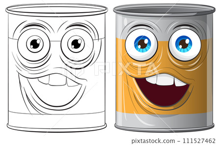 Happy and Sad Tin Can Characters 111527462
