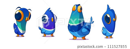 Pigeon funny cartoon character set. 111527855