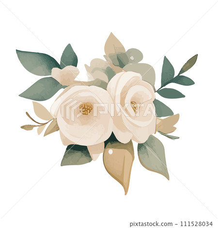 Watercolor wedding flower illustration 111528034