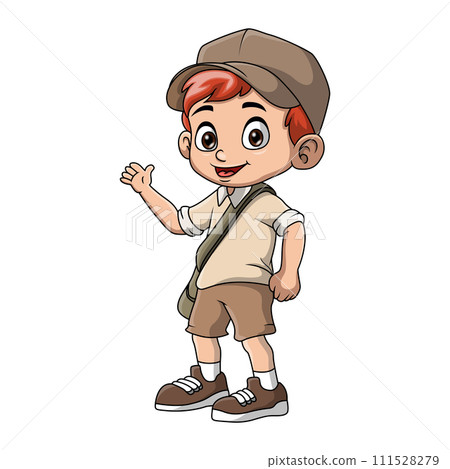 Cute little school boy cartoon Cute little school boy cartoon 111528279