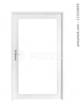 Real modern house door window frame isolated on white background Real modern house door window frame isolated on white background 111528959