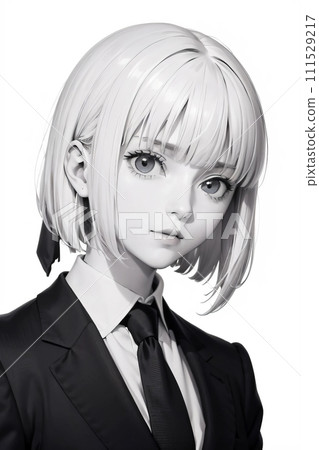 A woman in a black suit 111529217