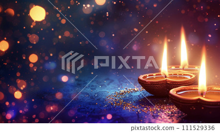 Diwali festival lamp shining in the dark AI image Diwali festival lamp shining in the dark AI image 111529336