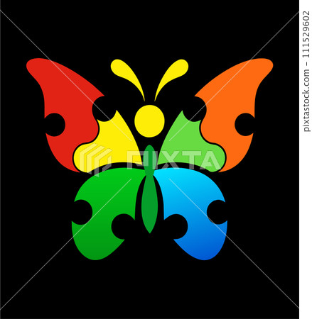 Butterfly flat icon in different style 111529602