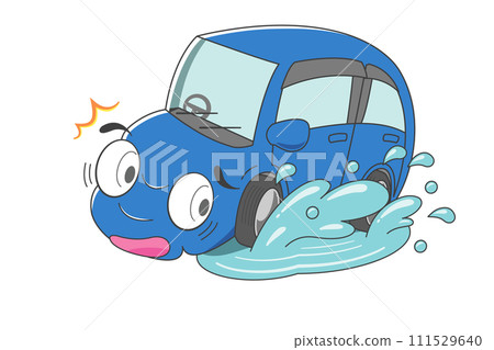 水坑裡的汽車（藍色） 111529640