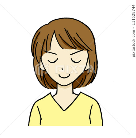 Illustration of a woman with a proud expression 111529744