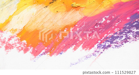 Conceptual abstract picture drawn with oil pastels. Closeup of an oil painting on paper. Conceptual abstract picture drawn with oil pastels. Closeup of an oil painting on paper. 111529827