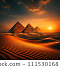 夕陽下閃耀的吉薩大金字塔－古代遺址的黃金時刻 111530168