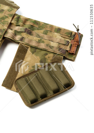 Close up of tactical bulletproof vest on white background 111530635
