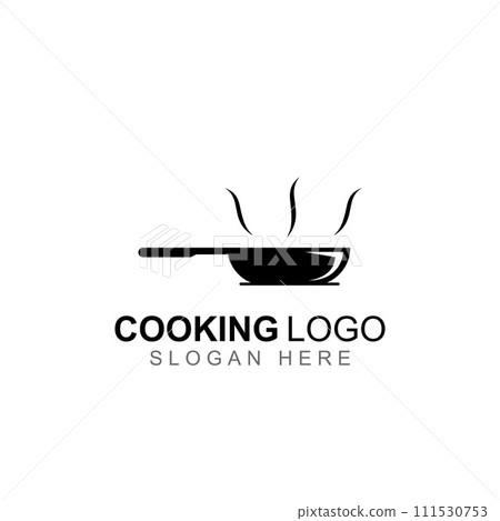 Logos for cooking utensils, cooking pots, spatulas and cooking spoons. Using a vector illustration template design concept. 111530753