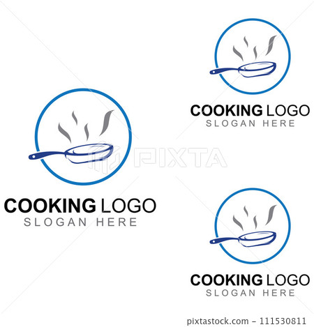Logos for cooking utensils, cooking pots, spatulas and cooking spoons. Using a vector illustration template design concept. 111530811