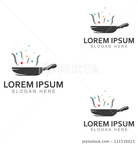 Logos for cooking utensils, cooking pots, spatulas and cooking spoons. Using a vector illustration template design concept. 111530813