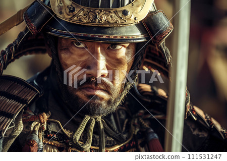 Samurai holding a sword AI generated 111531247