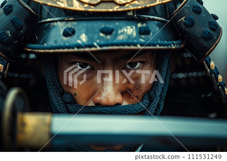 Samurai holding a sword AI generated 111531249