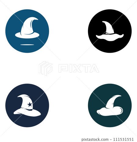 Wizard cap logo .By using vector design concept illustration template. Wizard cap logo .By using vector design concept illustration template. 111531551