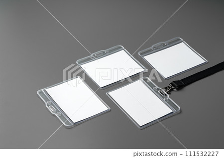 Blank badges on gray background copy space Blank badges on gray background copy space 111532227