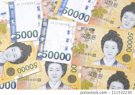 South Korean currency, KRW banknotes (50,000 won) 111532230