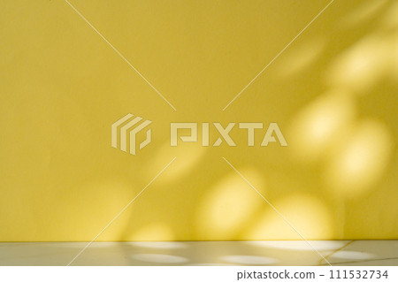 Abstract shadow from the window on yellow background 111532734