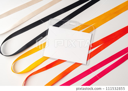 Blank bagde on white background copy space 111532855