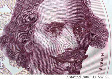 Gian Lorenzo Bernini a closeup portrait from Italian money 111532929