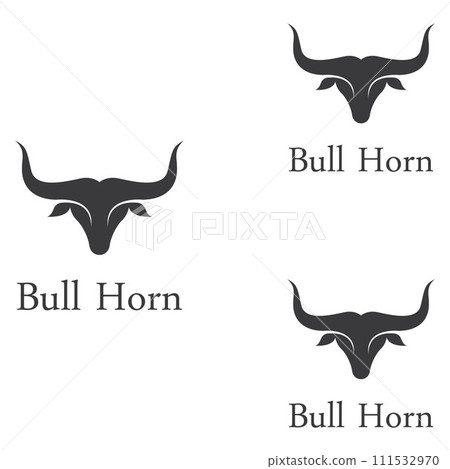 Bull's head horn logo. Using a vector illustration template design concept. Bull's head horn logo. Using a vector illustration template design concept. 111532970