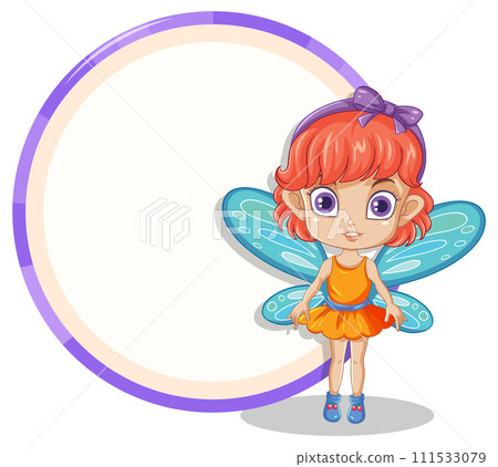 Adorable Fairy Child with Colorful Wings 111533079