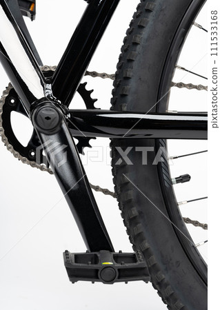 Bicycle wheel isolated over white background close up 111533168