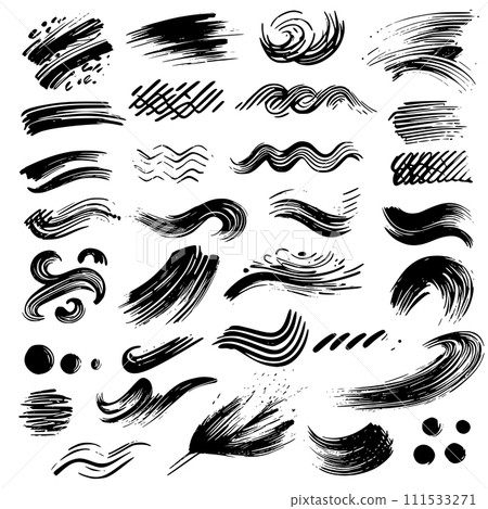 Paintbrush stroke and abstract shapes. Paintbrush stroke and abstract shapes. 111533271