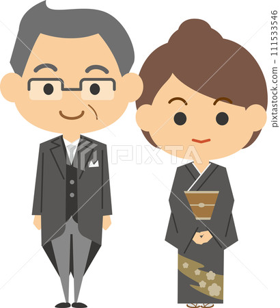 Image illustration of parents of bride and groom at wedding 111533546