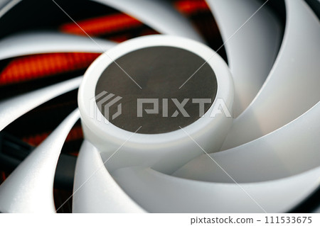 Close up of a cooler computer fan 111533675