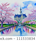 Cherry blossoms and castle 111533834