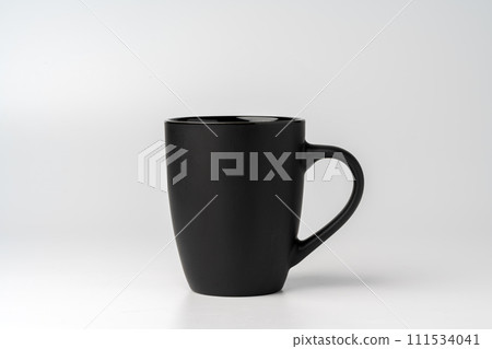 Black coffee mug mock up on white background copy space Black coffee mug mock up on white background copy space 111534041