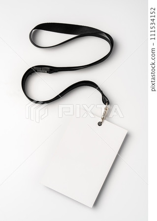 Blank bagde mockup isolated on white background Blank bagde mockup isolated on white background 111534152