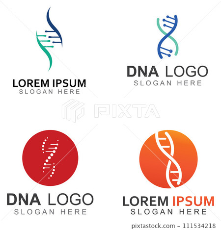 DNA vector logo. Modern medical logo, with vector illustration template design 111534218