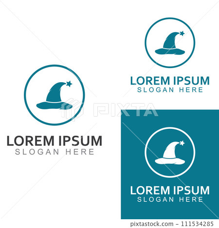 Wizard cap logo .By using vector design concept illustration template. Wizard cap logo .By using vector design concept illustration template. 111534285