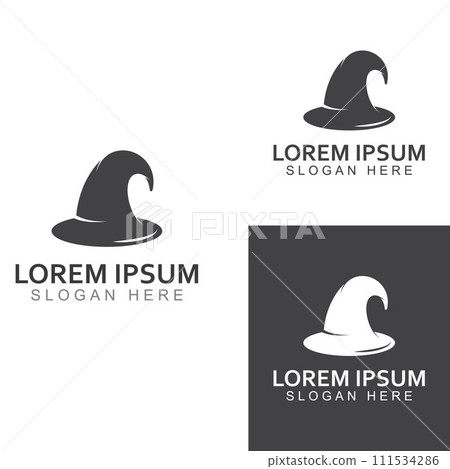 Wizard cap logo .By using vector design concept illustration template. Wizard cap logo .By using vector design concept illustration template. 111534286