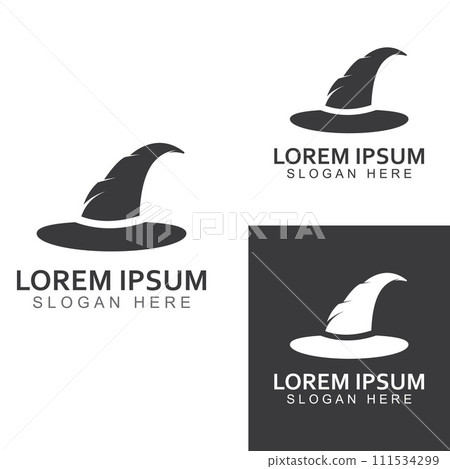 Wizard cap logo .By using vector design concept illustration template. Wizard cap logo .By using vector design concept illustration template. 111534299