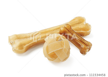 Dog food treats isolated on white background 111534458