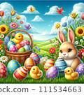 復活節快樂兔子和復活節彩蛋 111534663