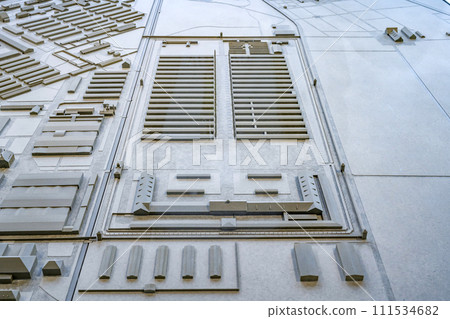 Model of entire Dachau complex at peak of operation in Dachau, Germany, model of main building 111534682