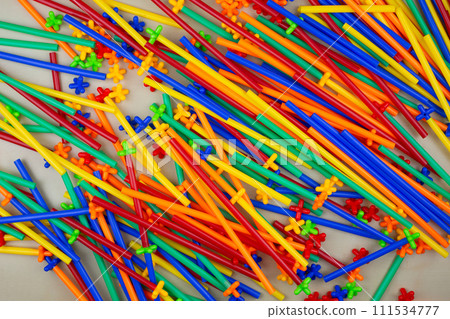 Multi colored details of modern construction set 111534777